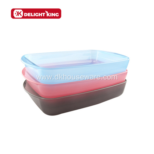 Customized Color Coating Rectangular Glass Baking Tray